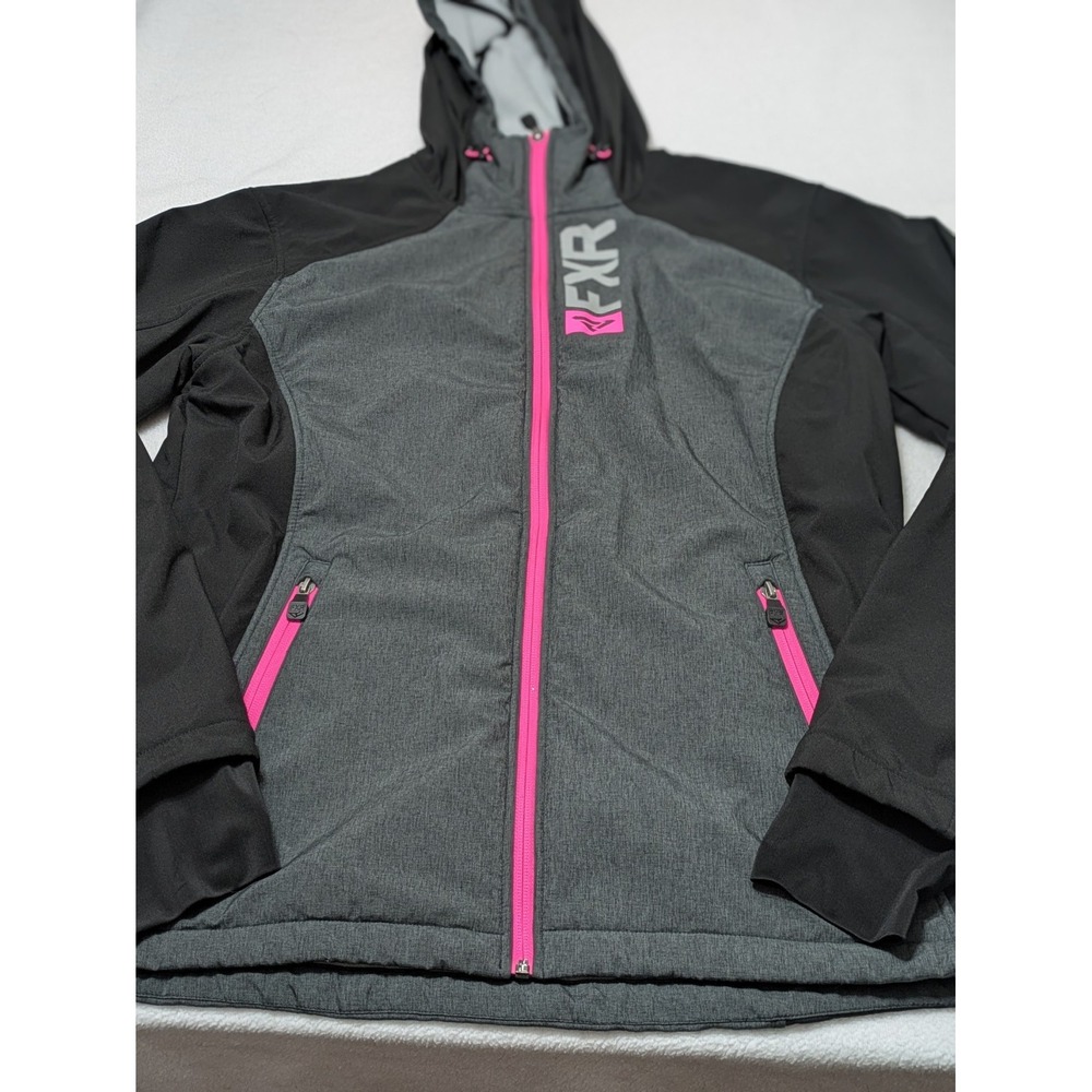 FXR Womens Pulse Softshell Jacket Asphalt/Razz Size Large Racing Coat